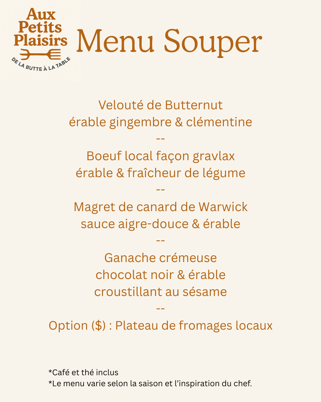 Souper Temps des sucres 🍷