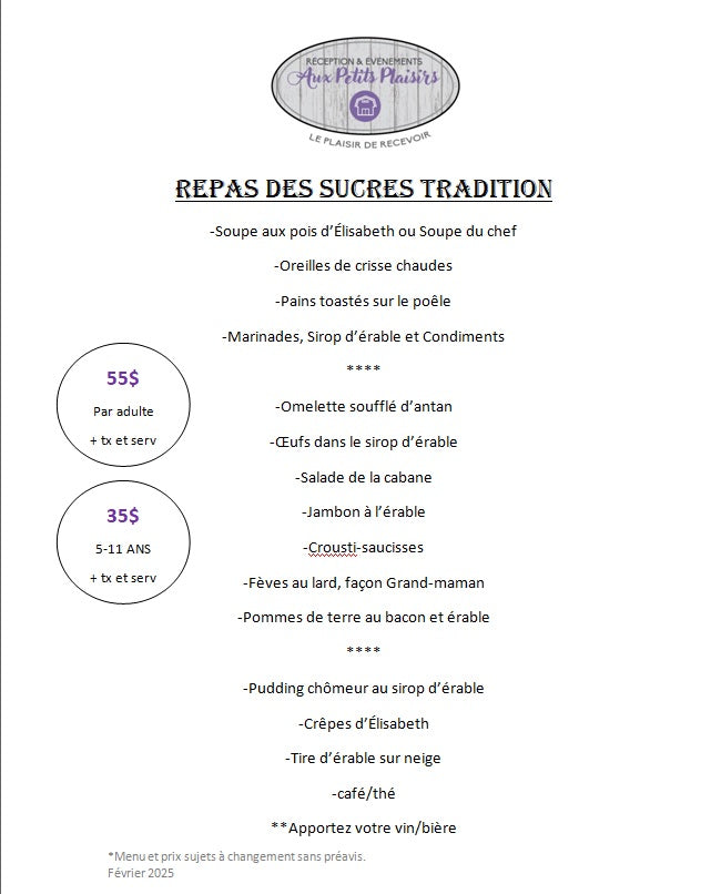 repas de cabane à sucre